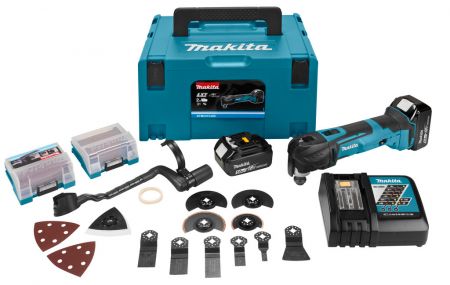 Makita DTM51RTJX3 18V accu multitool met Quick Change set (2x 5.0Ah accu)  in MBox incl. 42 accessoires